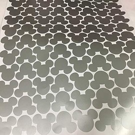 176pcs Cartoon Mickey Mouse Head Art Wall Decals for Kids Room Boy Bedroom Vinyl Wall Decor Nursery Kids Wall Stickers (Grey)