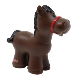 Fisher-Price Replacement Part for Collectible Little People Stable Barn Animal Sounds Farm Playset 77746 - Replacement Brown Horse Figure with Black Mane and Tail