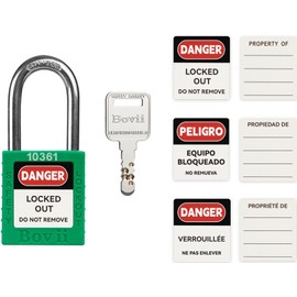 Boviisky 6 Green, Keyed Different, 2 Keys Per Lock, OSHA Compliant Lockout Tagout Locks