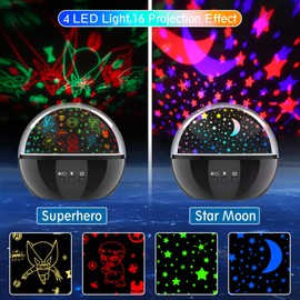 Hulk Night Light for Boys Baby Superhero Toy Kids Star Projector for Baby Room Decor 360 Degree Rotation Christmas Birthday Gift Toys for 3-8 Year Old Girls Boys 2023 New(Black)