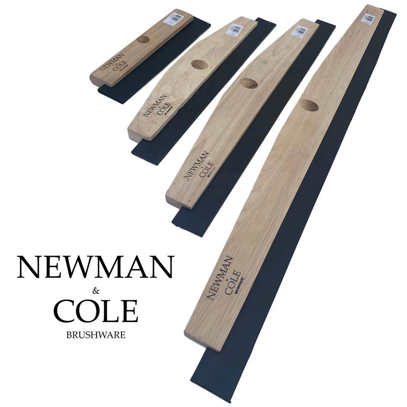 Newman & Cole Wooden Floor Squeegee with Rubber Blade -