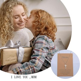 Mothers Day Gifts for Mom Cross Necklace for Women Mom Birthday Christmas Gift for Mother Mommy from Daughter Son Women Religious Gifts for Women Christian Necklaces