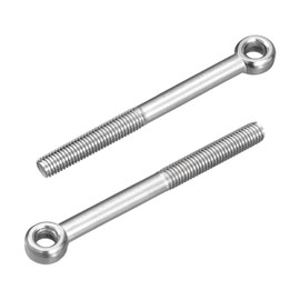 uxcell 4Pcs M10 x 110mm Lifting Eye Bolts, 304 Stainless Steel Machinery Shoulder Swing Bolt Lifting Ring Eyebolt for Pipeline Gate Valves, Building Steel Pipe Fasteners, Silver