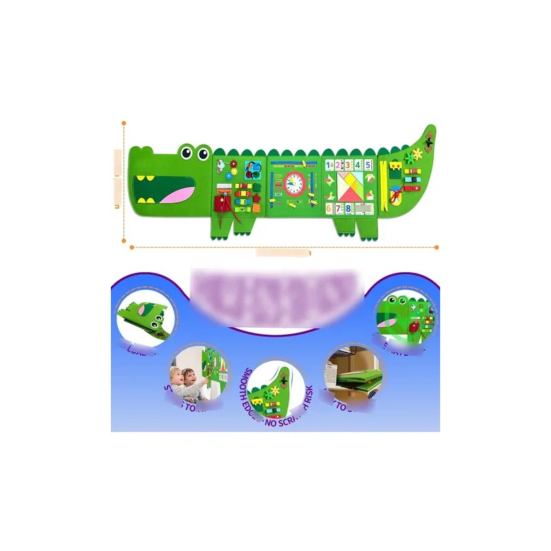 Rivibou Tablero Montessori De Cocodrilo Tablero Sensorial