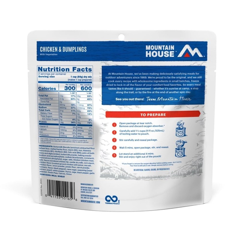Survival, Backpacking & Camping Food | 2 Servings by Mountain