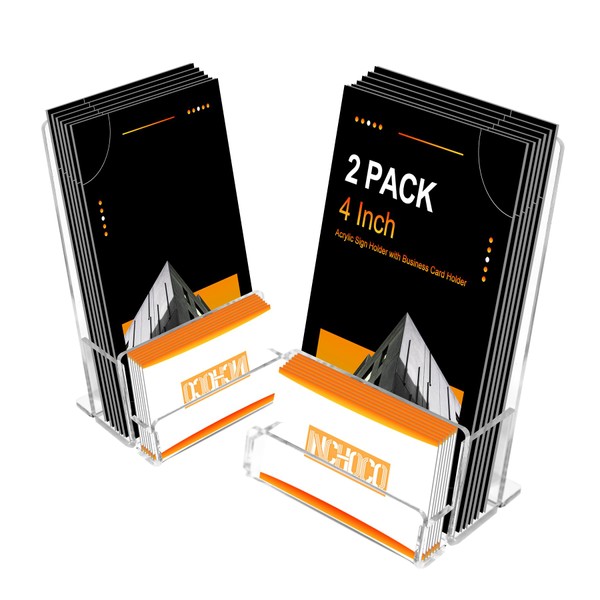 Acrylic Brochure Holder 4" Clear Plastic Brochure Display Stand Flyer