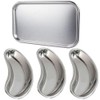 MuskalMed 4Pcs Stainless Steel 1 Shapes Square and 3 Kidney