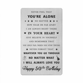 CPLJW 50th Happy Birthday Decorations Gifts for Women Men - 50 Years Old Birthday Wallet Card Gifts for Him Her