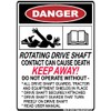 Safety Decal Unlimited Danger Rotating Drive Shaft Warning Black Red