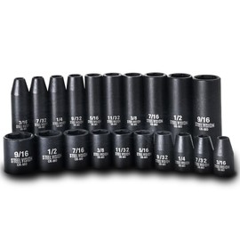 Steel Vision Tools 20-Piece 1/4-Inch Drive SAE Impact Socket Set, Deep & Standard, CR-MO Steel, Laser-Etched Sizes, Heavy-Duty Storage Case, Professional-Grade Performance #58368