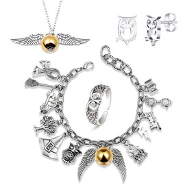 Fancy Space Charm Bracelets Jewelry Set Wizardry Themed Adjustable Bracelet Birthday Valentine's Day Gift For Kids Girls Women