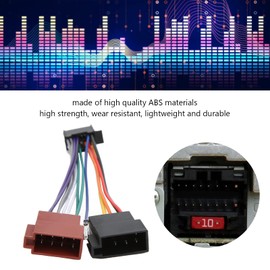 Car radio connector pins, Peugeot 206 CD player wiring, radio components, 16-pin ABS car radio cable connector, wiring harness, stereo adapter connection for Pioneer from 2003