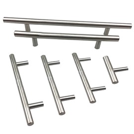 AcbbMNS 20Pcs Silver Kitchen Cabinet Handles 96mm Hole Center, Brushed Nickel Stainless Steel T Bar Drawer Pulls Wardrobe Cupboard Door Handles