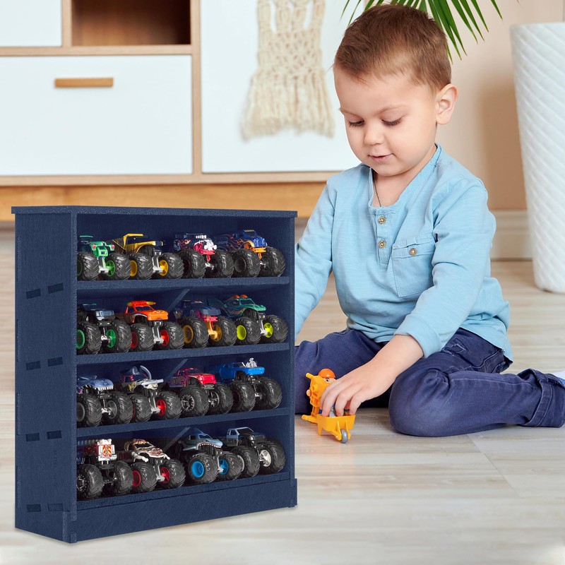 Felt Monster Trucks Display Case, Wall-Mounted Display Case Fit for