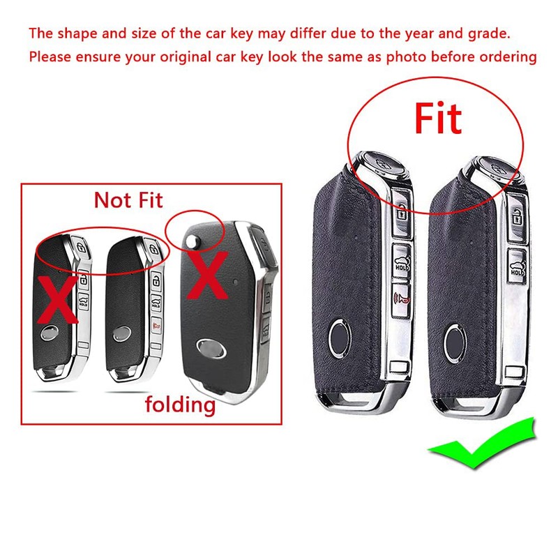 HIBEYO 3/4 Button Key Fob Cover for Kia Stinger k900