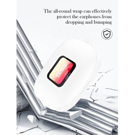 Silicone Case Compatible with Cleer Arc 3(2024) with Keychain,Cleaning Kit and Lanyard, Soft Protective Shockproof Cover Open AI Wireless Earbuds for Cleer Arc 3-White