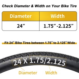 RUTU 24" x 1.75/1.95/2.10/2.125 Bike Tubes with 32mm Schrader Valve Compatible with 24x1.75 24x1.9 24x1.95 24x2.0 24x2.125 Road Dirt MTB Bike Puncture Proof Inner Tube 2 Pack
