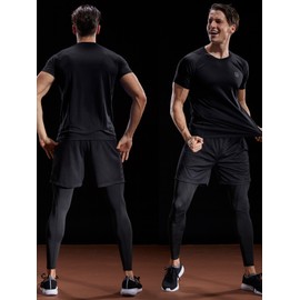 NELEUS Men's 3 Pack Mesh Athletic Running T Shirt,5033,Black,Grey,Olive Green,3XL