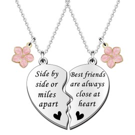 SDOFY Best Friend Necklaces for 2 Girls BFF Necklaces Friendship Gifts Birthday Christmas Graduation Gifts Long Distance Gift