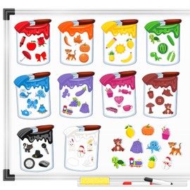 EAMAY Magnetic Color Sorting Set for Kids, Fridge Magnets for Toddlers 1-3, Preschool Circle Time Learning Center Activities, Matching Games Use on The Whiteboard
