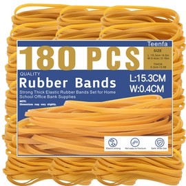 180PCS Large Elastic Bands, Heavy Duty Thick Rubber Bands Large Rubber Elastic Bands, Strong Stationary Stretchable Bands for Home Office School Bank Supplies File Folders Litter Box