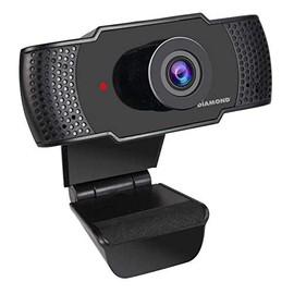Diamond Webcam with Microphone, USB Full HD 1080P Webcam for Desktop & Laptop, Live Streaming HD Video & Audio,Wide View Angle. Plug&Play., Black