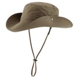 Connectyle Mens Womens Nylon Cowboy Hat UPF 50+ Waterproof Fishing Bucket Hat Breathable Travel Summer Beach Hat Dark Khaki