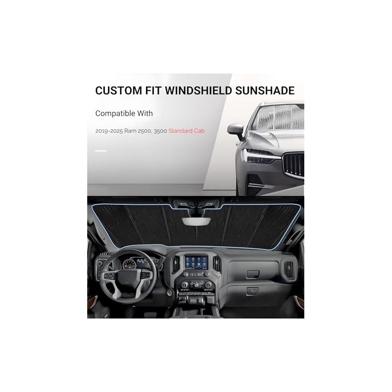 Pigenius Window Sun Shade for Ram 2500/3500 Standard Cab 2019-2025