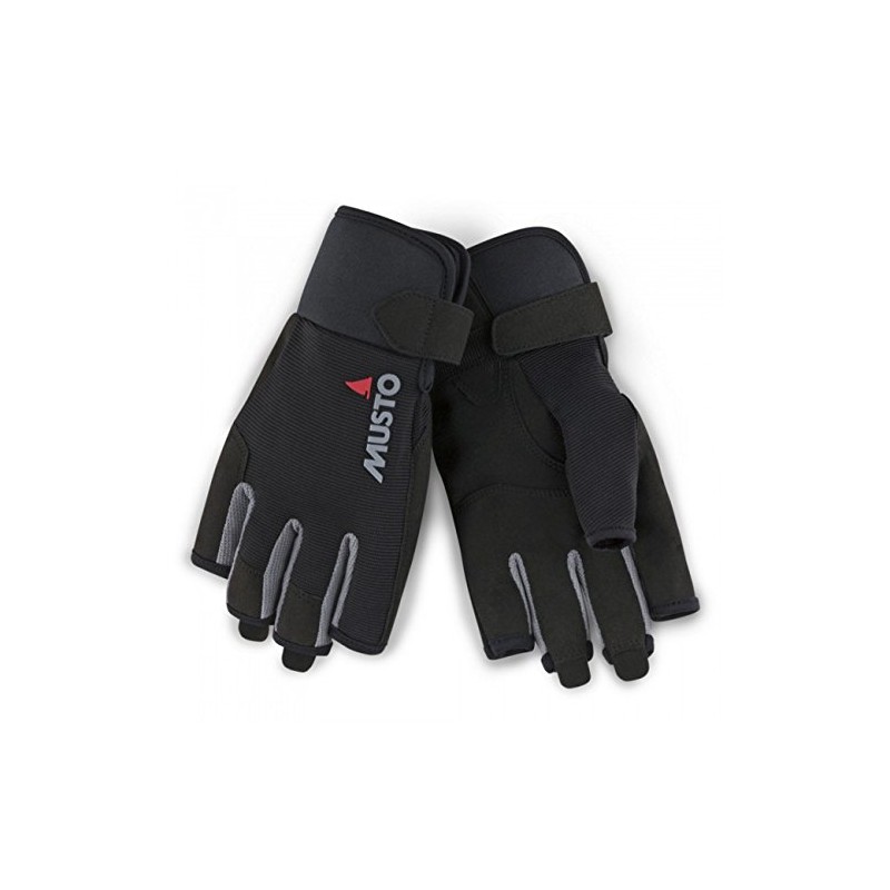 Musto 2018 Essential Sailing Short Finger Gloves in Black -