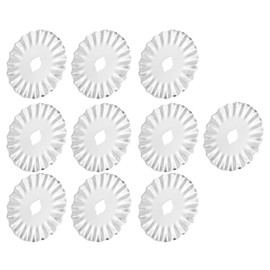 Rotary Cutter Wave Blade, Pack of 10 45 mm Rotary Cutter Prongs Replacement Blades for Leather Fabric Paper Tips Sewing Tools Rotary Cutter Blades
