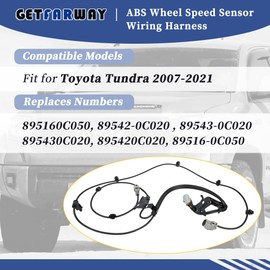 Getfarway ABS Wheel Speed Sensor Wiring Harness 89516-0C050 Compatible with Toyota Tundra 2007-2021 Rear ABS Skid Control Sensor Wire Replace 89542-0C020 89543-0C020 895430C020 895420C020