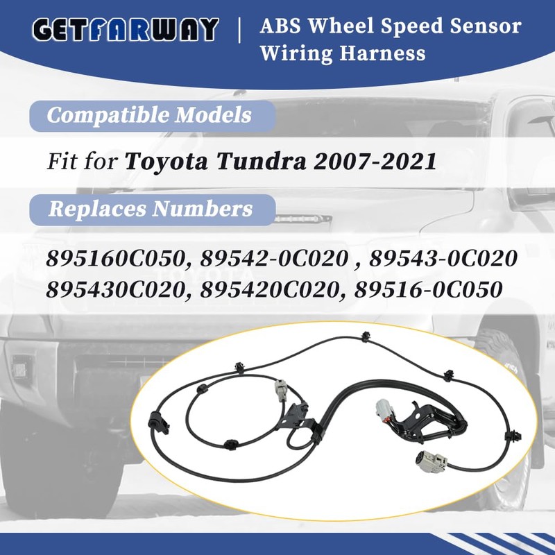 Getfarway ABS Wheel Speed Sensor Wiring Harness 89516-0C050 Compatible with