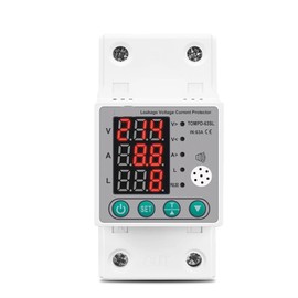 SXCKMWA 63A Automatic Reconnect Over and Under Voltage Over Current Leakage Protection Surge Protect Protector Relay kwh Power