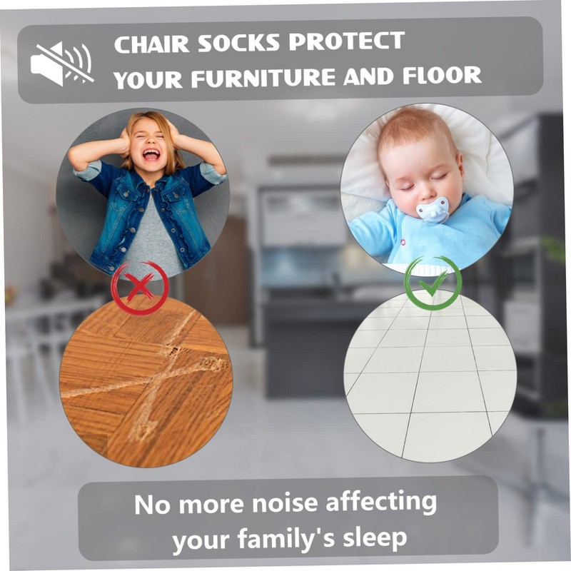 COHEALI 8pcs Floor Protectors for Chairs Rubber Furniture Pads Round