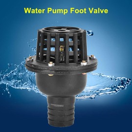 ViaGasaFamido Water Pump Foot Valve, Pump Foot Valve, Check Valve, PVC Well Pump Foot Valve Black for Fluid Machine, 1.5in 2in 2.5in 3in 4in(1.5")