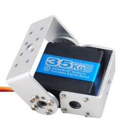 Wishiot RDS3235 Digital Servo Robot Servo Coreless Motor 35KG High Torque Metal Gear DC5-7.4V with U- Shaped Servo Bracket Arm Plate for DIY Robotic (180 Degree)