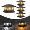EXCMARK 4x4 Solar Post Cap Lights, 4 Pack Fence Deck
