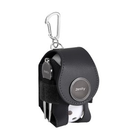 Zesty Golf Ball Case 2 Functional Player Golf Ball Pouch Green Fork Marker (Black, Regular)