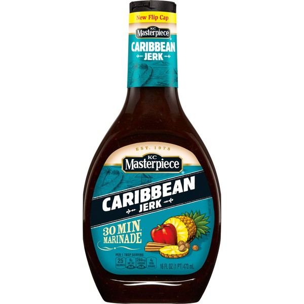 KC Masterpiece Caribbean Jerk Marinade, 16 Ounces; (Pack of 6) (Package may vary)