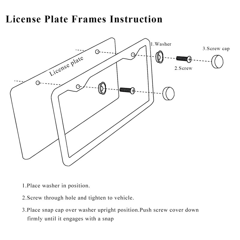 Gdnecad 2PCS License Plate Frames, 2 Holes Polish Mirror Car