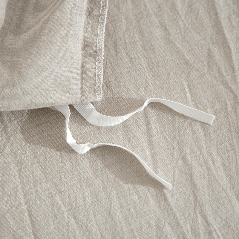 YASMENG Half-Linen Bed Linen, 135 x 200 cm, Light Grey,