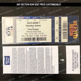 2023 ALCS Souvenir Ticket Stub Astros Rangers ANY SECTION ROW SEAT PRICE! - Game 7