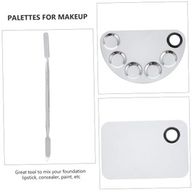FOMIYES 2 Stainless Steel Makeup Nail Art Mixing Art Paint Palettes Watercolor Paint Palettes Make up Kit Nail Color Plate Makeup Enthusiast Tools Makeup Mixing Color Palettes Silver