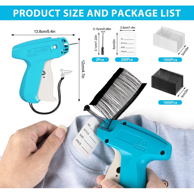 1Plusselect Clothes Tagging Gun, Pricing Gun with Labels, Standard Retail