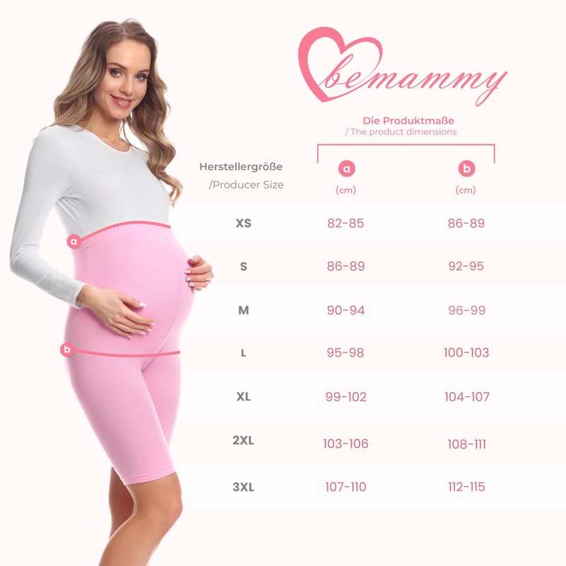 Be Mammy Womans Short Maternity Leggings Tights 2Pack BE20-228 (2Pack