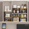 Expandable Kitchen Cabinet Organizer Shelves – Stackable Adjustable Metal and