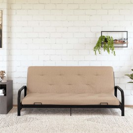 DHP Braga 6" Full Size Microfiber Coil Futon Mattress in Tan