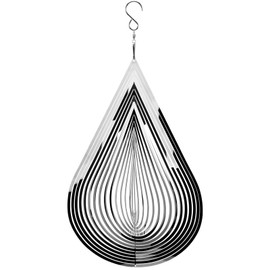 DECEED 1 PCS Water Drop Stainless Steel Wind Spinners, Reflective Wind Spinners, 3D Hanging Wind Spinner Sparkly Metal Wind Spinner,Wind Sculptures, Bird Scare Discs, Indoor Outdoor Garden Decoration