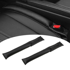 Pack of 2 Car Seat Gap Stopper, Seat Gap Filler for Car, Universal Seat Gap Filler, Car Leak-proof Gap Cushion, PU Leather Seat Gap Filler, for Most Models of Cars (Black)