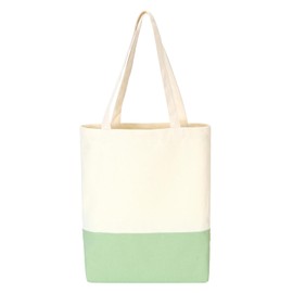 WODXCOR Canvas Book Tote Bag for Women Library Cloth Reusable Grocery Bags Cute Teacher School Cotton light green